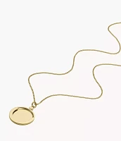 Locket Collection Gold-Tone Stainless Steel Pendant Necklace