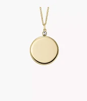 Locket Collection Gold-Tone Stainless Steel Pendant Necklace