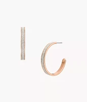 Ear Party Silver Paper Glitz Hoop Earrings