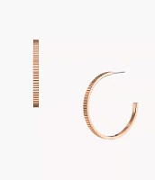 Ear Party Rose Gold-Tone Stainless Steel Hoop Earrings