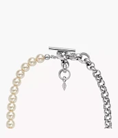 Archival Bold Links White Pearl Chain Necklace