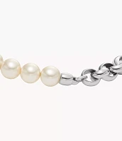 Archival Bold Links White Pearl Chain Bracelet