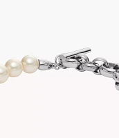 Archival Bold Links White Pearl Chain Bracelet