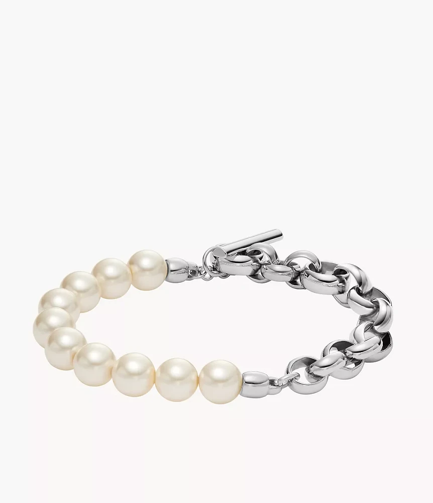 Archival Bold Links White Pearl Chain Bracelet