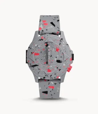 STAPLE x Fossil Limited Edition Automatic Pigeon Grey Silicone Watch