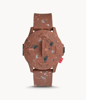 STAPLE x Fossil Limited Edition Automatic Terra Cotta Silicone Watch
