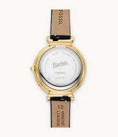 Barbie™ x Fossil Limited Edition Three-Hand Black LiteHide™ Leather Watch and Interchangeable Strap Box Set