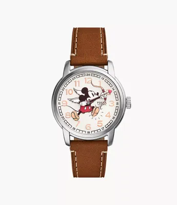 Disney Fossil Limited Edition Automatic Medium Brown Leather Watch