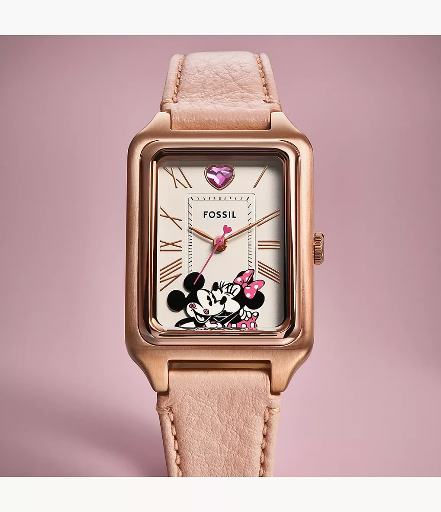 Disney Fossil Limited Edition Three-Hand Blush Leather Watch