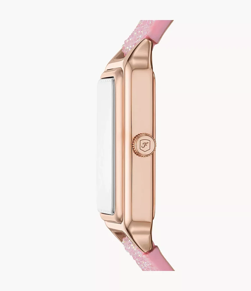 The Wizard of Oz x Fossil Limited Edition Three-Hand Pink Crystal Fabric Watch