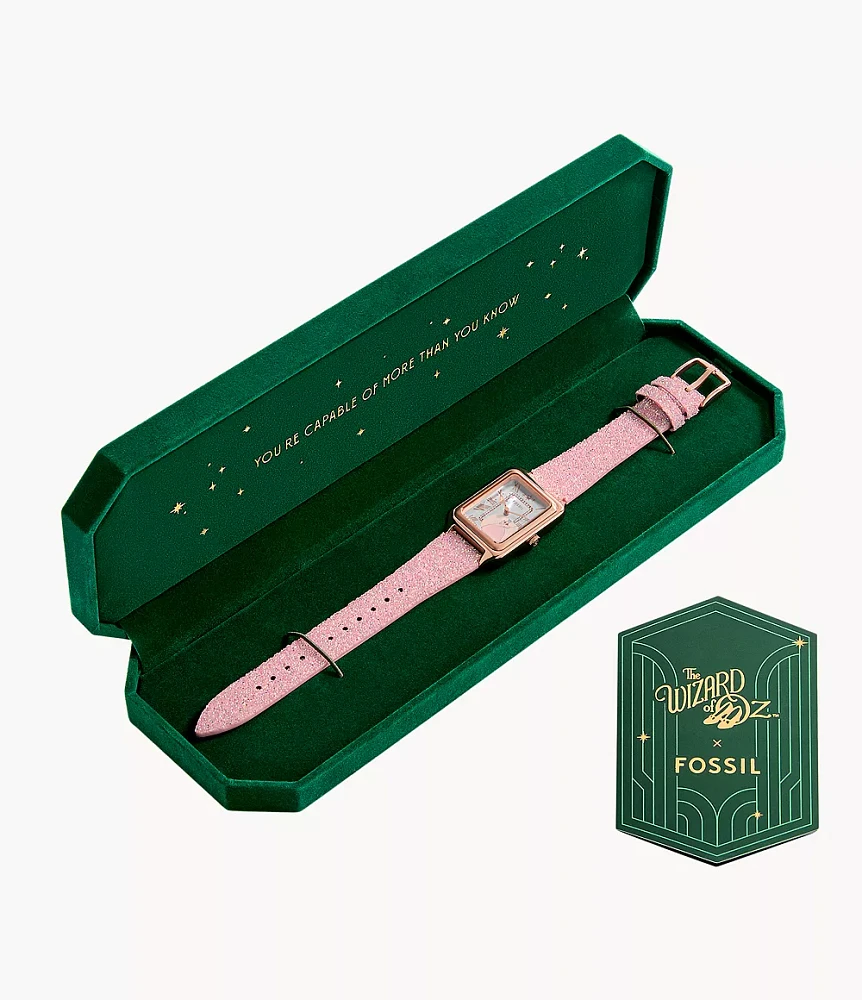 The Wizard of Oz x Fossil Limited Edition Three-Hand Pink Crystal Fabric Watch