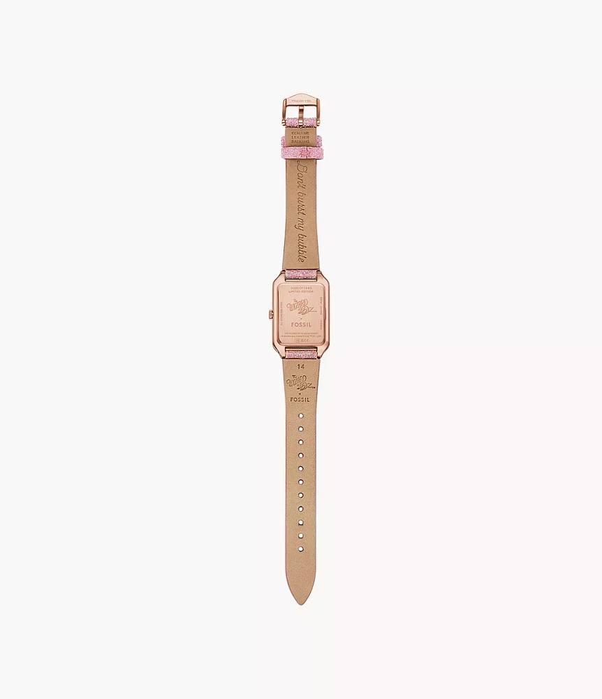 The Wizard of Oz x Fossil Limited Edition Three-Hand Pink Crystal Fabric Watch