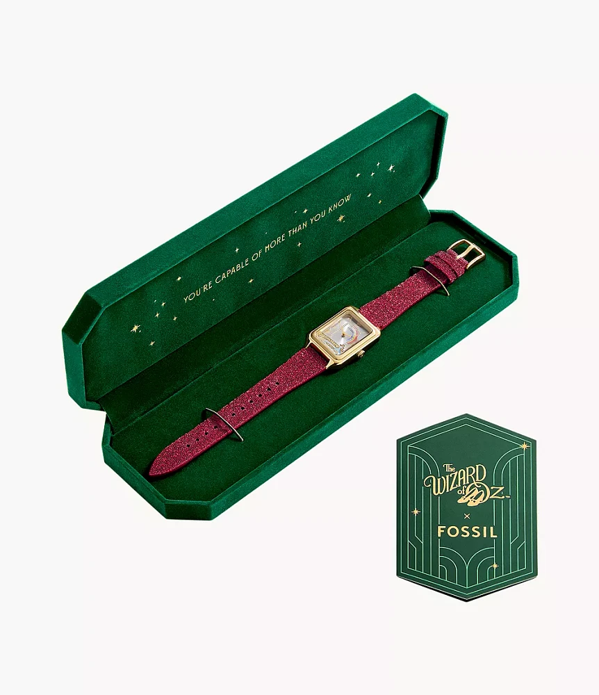 The Wizard of Oz x Fossil Limited Edition Three-Hand Red Crystal Fabric Watch