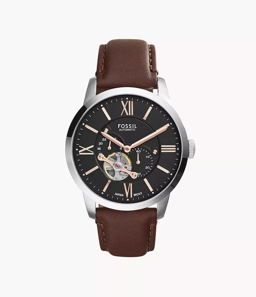 Townsman Automatic Leather Watch Brown