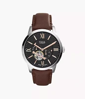 Townsman Automatic Leather Watch Brown