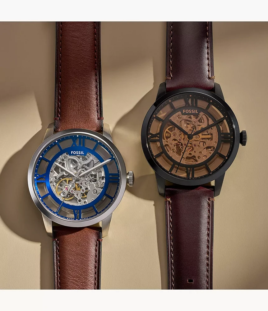 Townsman Automatic Dark Brown Leather Watch