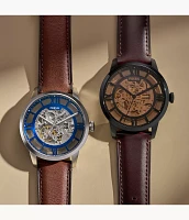 Townsman Automatic Dark Brown Leather Watch