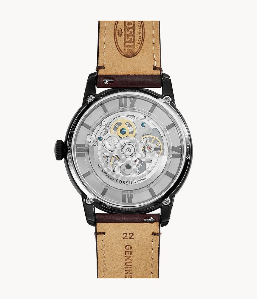 Townsman Automatic Dark Brown Leather Watch