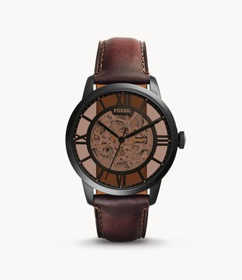 Townsman Automatic Dark Brown Leather Watch