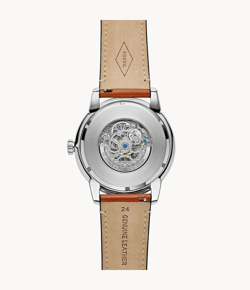 Townsman 48 mm Automatic Light Brown Leather Watch