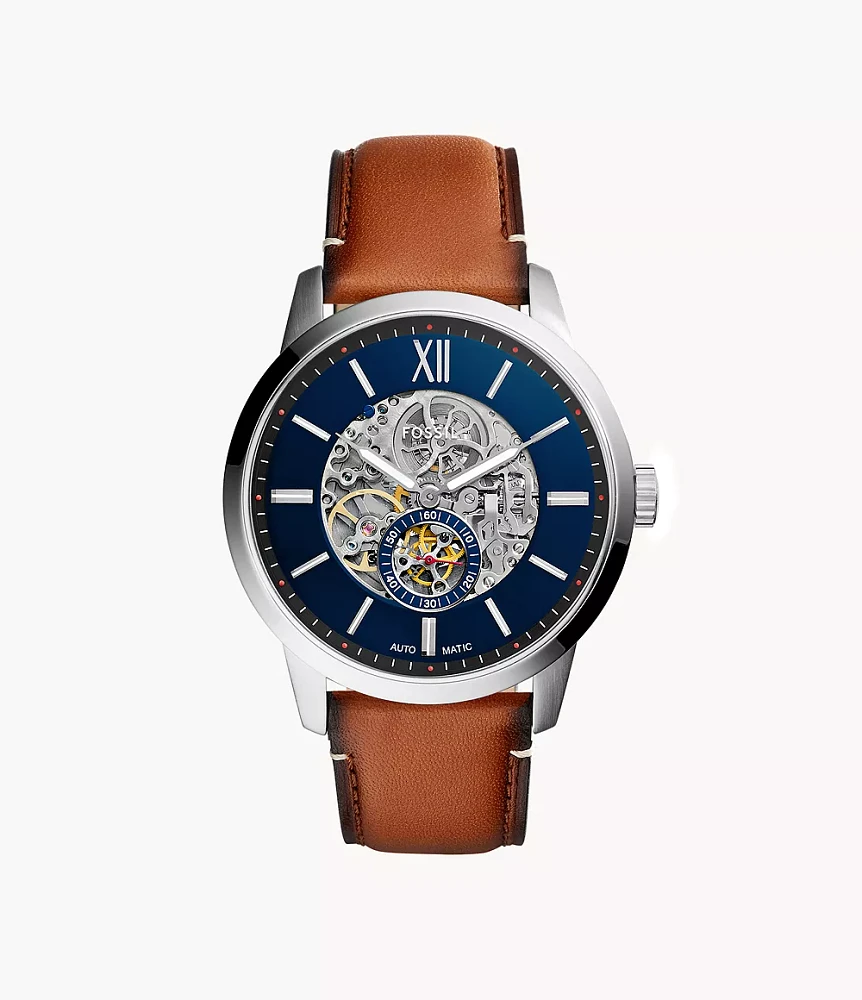 Townsman 48 mm Automatic Light Brown Leather Watch