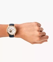 Townsman Automatic Navy Leather Watch