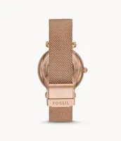 Carlie Automatic Rose Gold-Tone Stainless Steel Mesh Watch