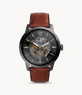 Montre automatique Townsman de 48 mm en cuir ambr