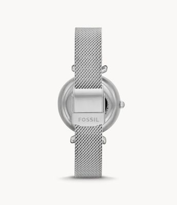 Carlie Mini Automatic Stainless Steel Mesh Watch - ME3189 - Fossil