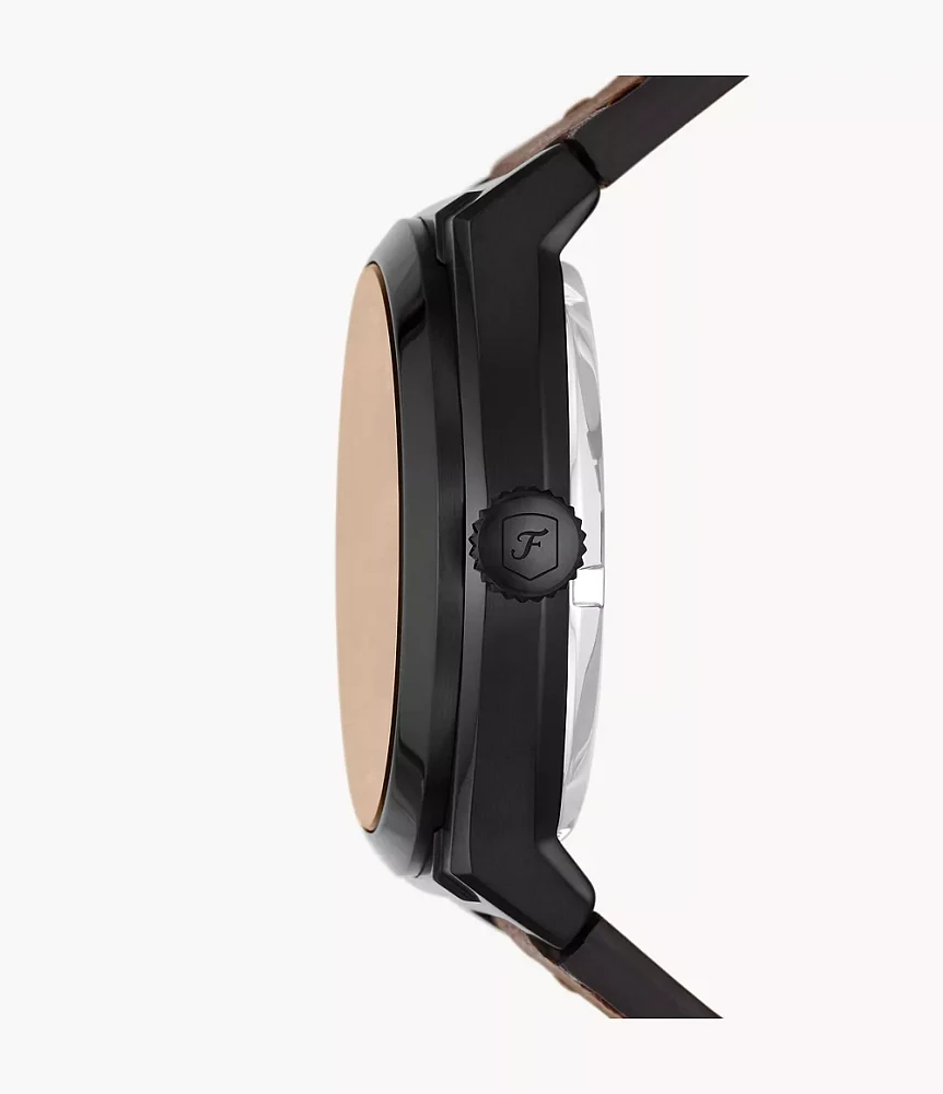 Everett Automatic Dark Brown LiteHide™ Leather Watch