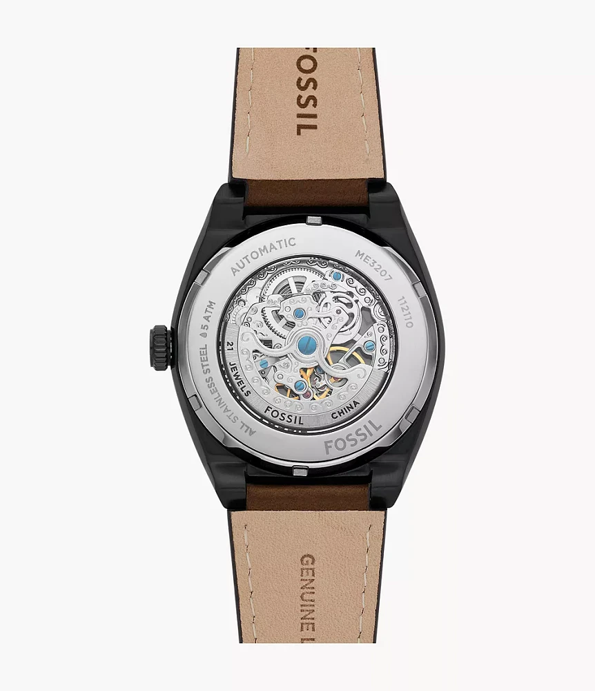 Everett Automatic Dark Brown LiteHide™ Leather Watch