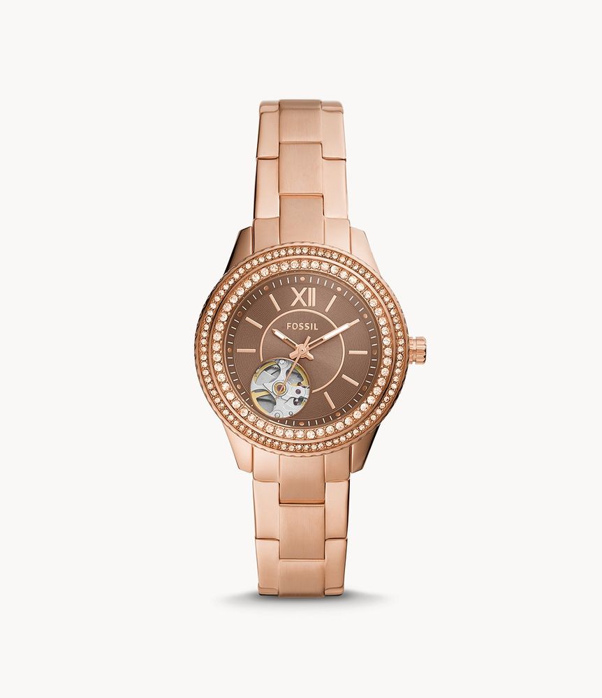 Stella Automatic Rose Gold-Tone Stainless Steel Watch - ME3211 - Fossil