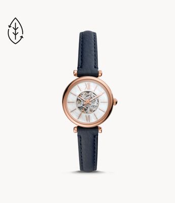 Carlie Automatic Navy Eco Leather Watch - ME3213 - Fossil