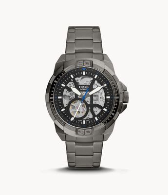 Bronson Automatic Smoke Stainless Steel Watch - ME3218 - Fossil