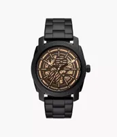 Machine Automatic Black Stainless Steel Watch