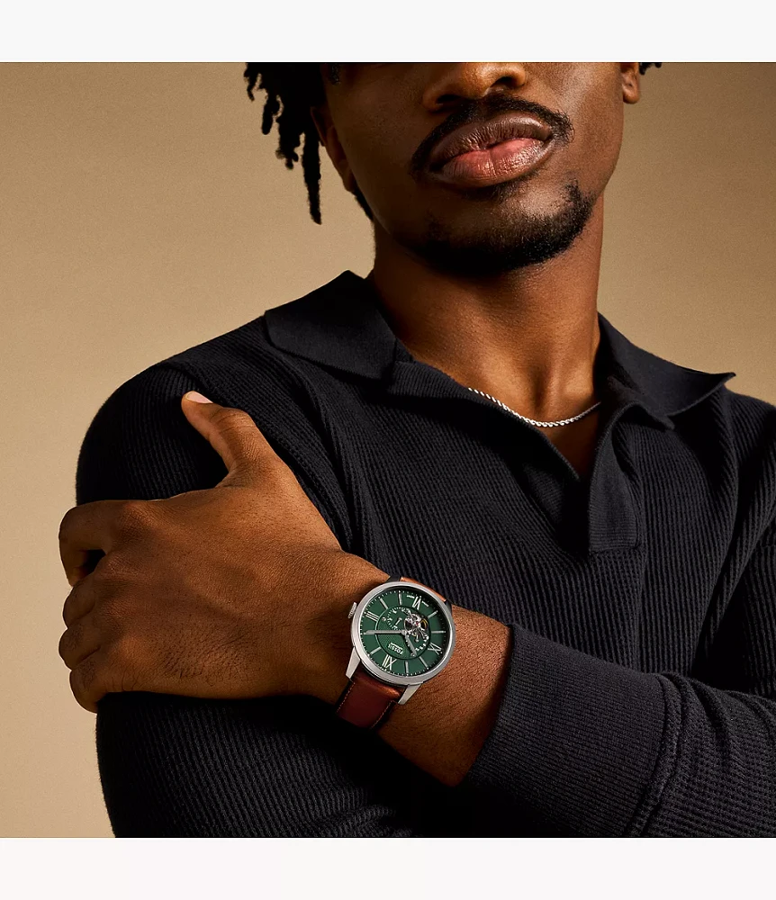 Townsman Automatic Brown Leather Watch