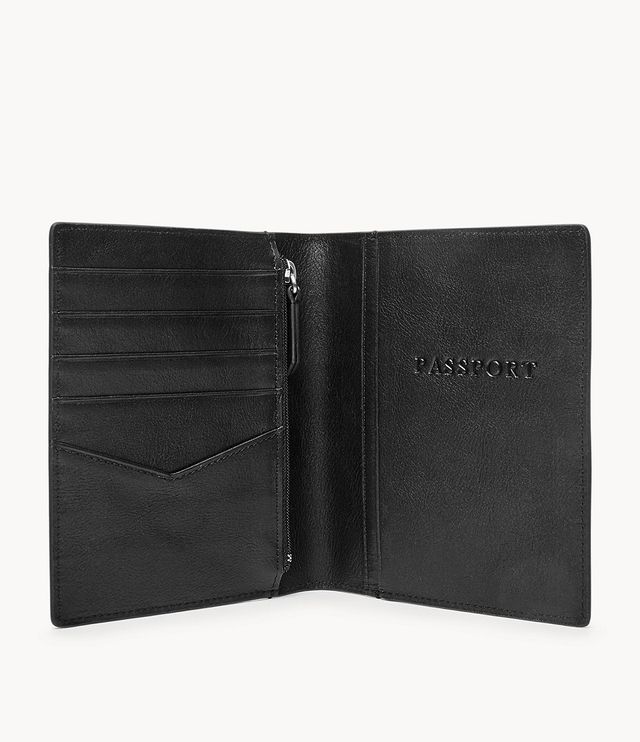 Fossil Leather Rfid Passport Case - Black - MLG0358001