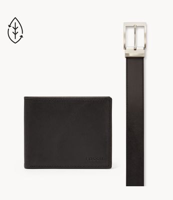 Derrick RFID Bifold with Flip ID and Belt Gift Set - MLG0721001 - Fossil