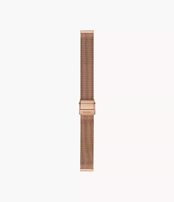 14mm Rose Gold-Tone Stainless Steel Mesh Bracelet
