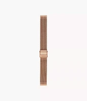 14mm Rose Gold-Tone Stainless Steel Mesh Bracelet