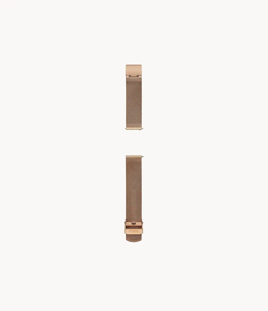 18mm Rose Gold-Tone Stainless Steel Mesh Bracelet