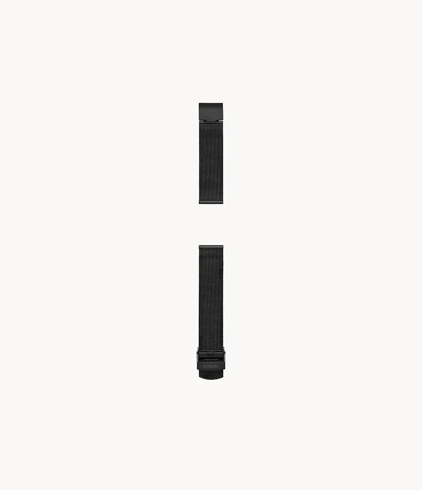 18mm Black Stainless Steel Mesh Bracelet