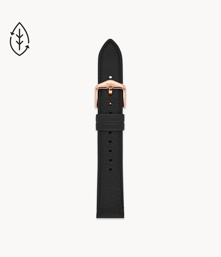 18mm Black LiteHide™ Leather Strap