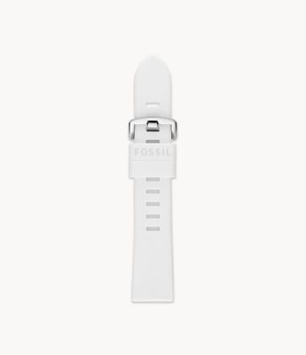 20mm White Silicone Strap