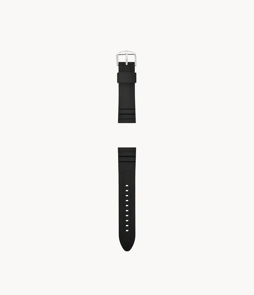 22mm Black Silicone Watch Strap