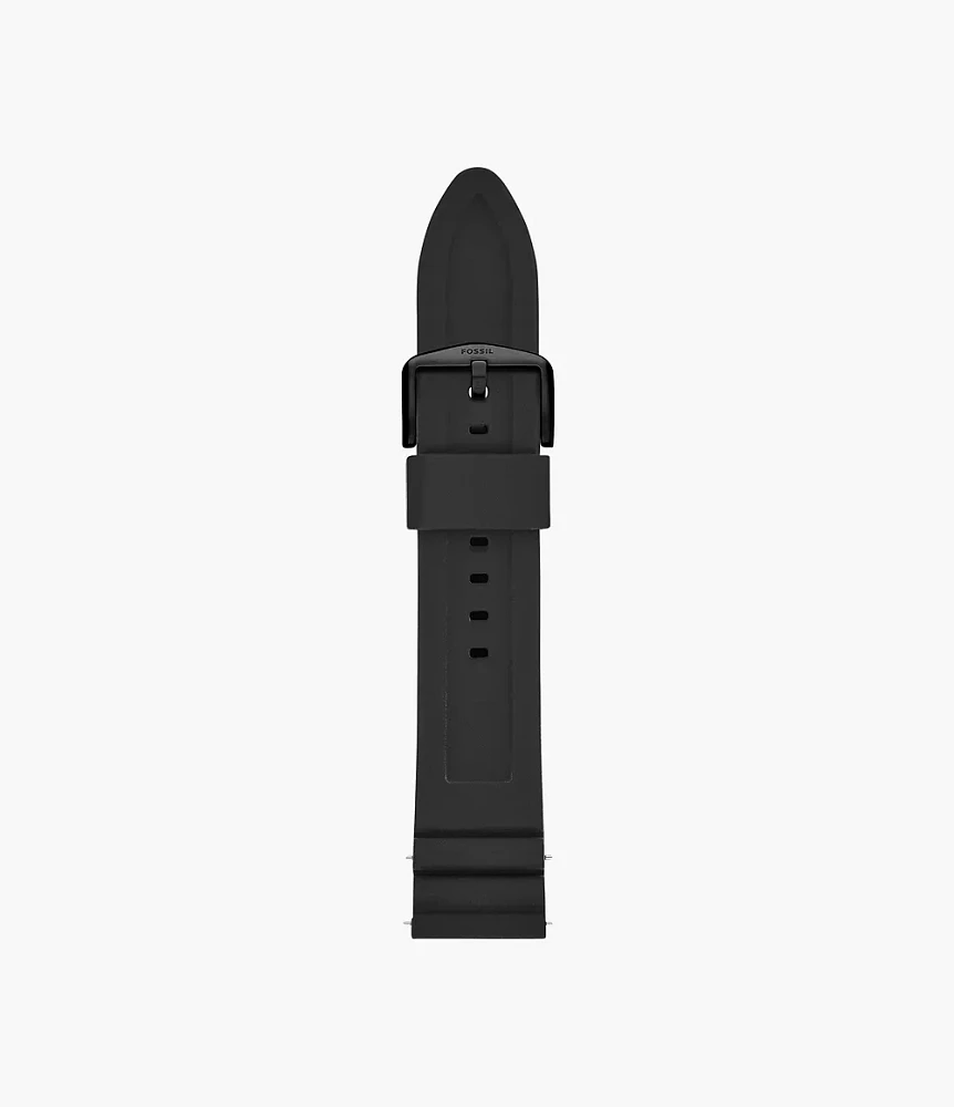 22mm Black Silicone Watch Strap