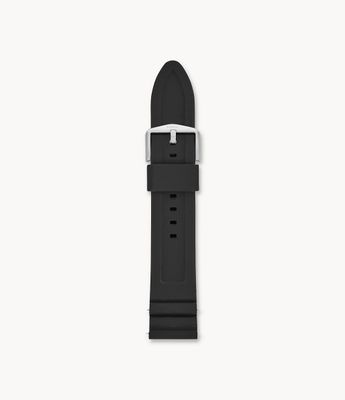 22mm Black Silicone Watch Strap