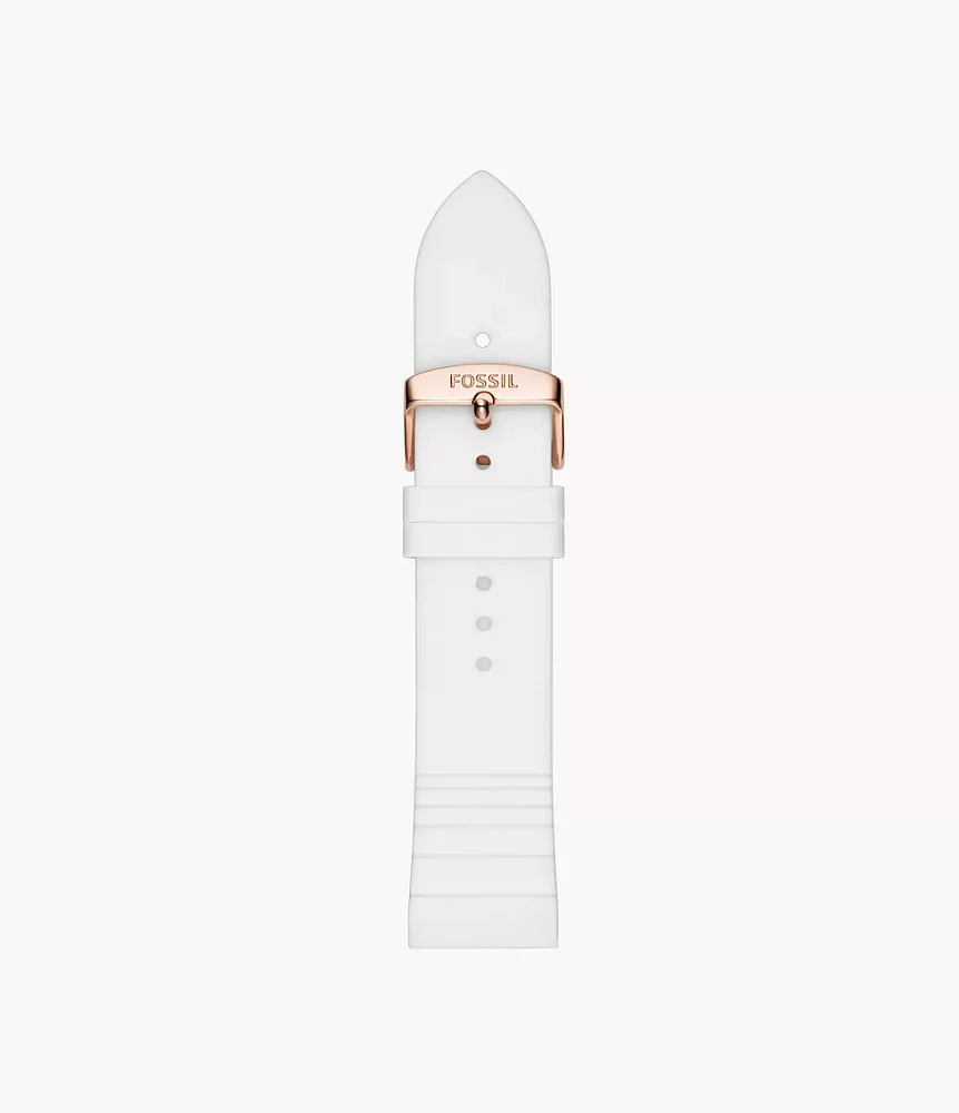 22mm White Silicone Watch Strap