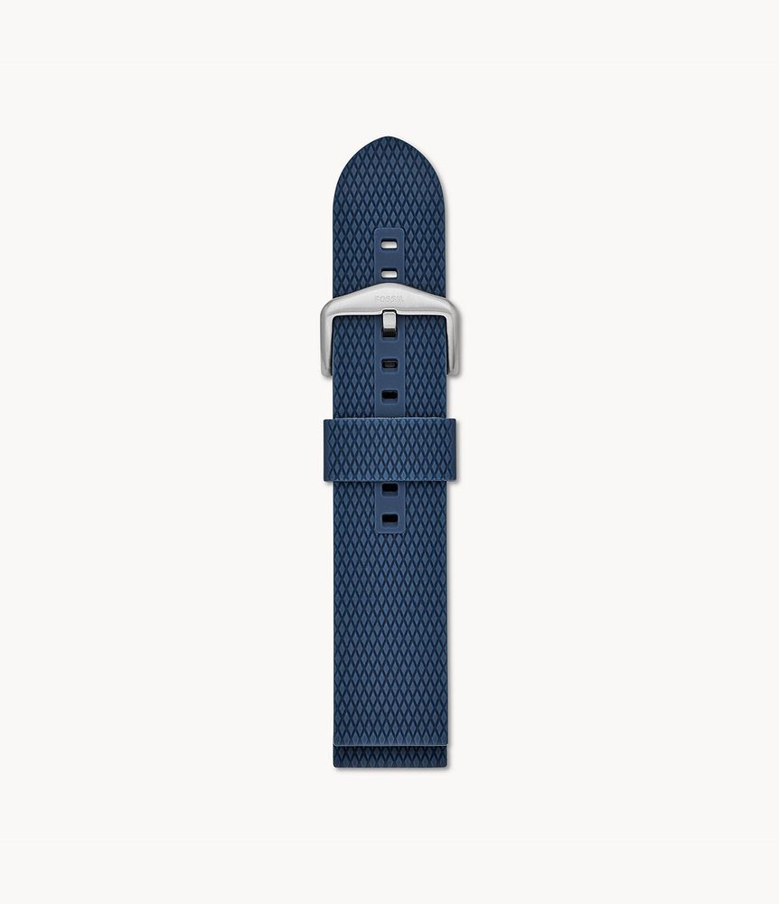 Bracelet de montre en silicone bleu de 22mm