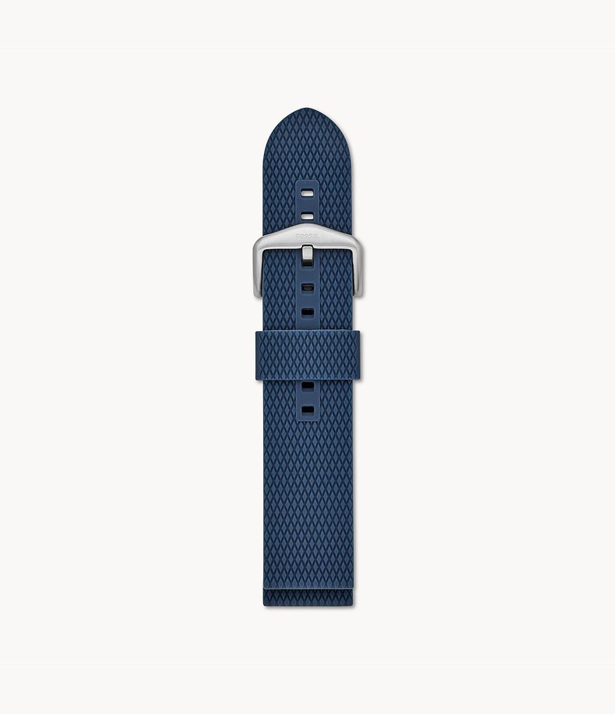 22mm Blue Silicone Watch Strap